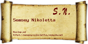 Semsey Nikoletta névjegykártya