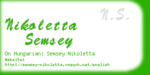 nikoletta semsey business card